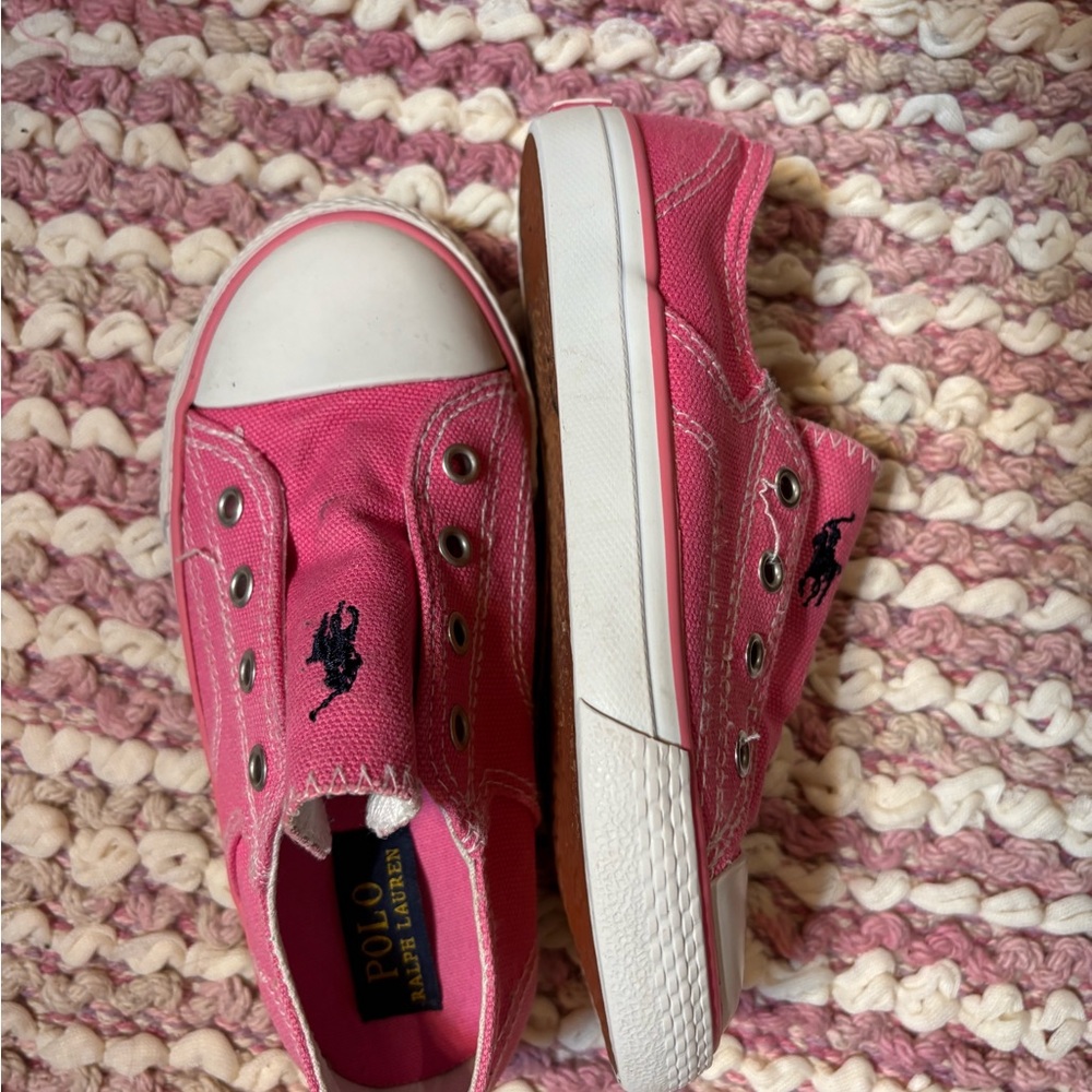 Ralph Lauren (Polo) Kids Sneakers in Pink Canvas